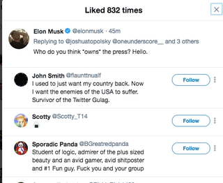 Illustration for article titled Elon Musk’s Weekend Of Tweets Ends Badly, And With Actual Nazis